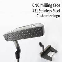 Putter de golf mallet en acier inoxydable 304, usiné CNC, pour droitier, avec ligne de visée, logo personnalisé OEM, vente en gros