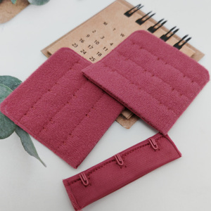 Ruban de fermeture sans couture en nylon noir et rouge de haute qualité Oekotex, 3 rangées de 3 crochets, accessoires de lingerie, extension de soutien-gorge réglable - Product Image 2