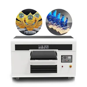 Impresora de maquinaria de impresión de etiquetas adhesivas de película A3 + UV plana y AB DX8 XP600 L1800 L1300 para cerámica Metal acrílico madera La