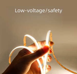 CCT <span class=keywords><strong>LED</strong></span> <span class=keywords><strong>COB</strong></span> tira 2 cables Pin Dual tres colores 24V 12V 5mm Flex Flexible suave Cadena de luz lámpara de iluminación lineal 600D estrecho - Product Image 3