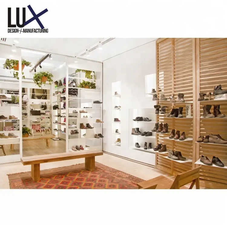 Lux Design Interieur Antiek Schoenrek Schoenen Winkel Hout Vitrine