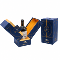 Boîte cadeau de luxe magnétique pour bouteilles de vin et de whisky, avec logo personnalisé, en carton rigide, toucher doux, estampage à chaud or, pour l'emballage d'alcool