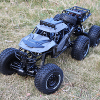 Camion RC tout-terrain 6x6 haute vitesse 2,4G 1/8 en alliage, 70 cm, grande taille, avec amortisseurs, pour escalade sur rochers