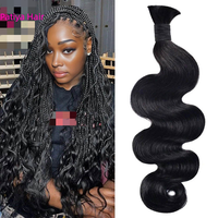 Mèches de cheveux vierges non traitées, double trame, tresses bohèmes, couleur naturelle, cheveux bruts cambodgiens en vrac, cheveux humains à tresser 12A pour femmes noires