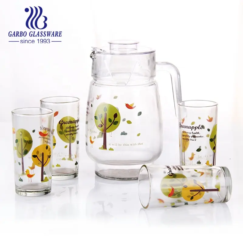 7 Stuks Afdrukken Glas Water Drinkbeker Set 50Oz Glazen Kan Op Maat Gemaakte Beker Glazen Pot 8Oz Water Tuimelaar Set