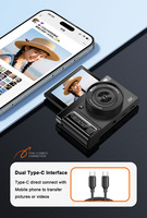 Kamera Digital Profesional BENJIE 64MP Layar Rotasi 180 Derajat Resolusi Video 4K Elemen Sensor CMOS Digital