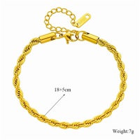 Ensemble Collier et Bracelet Tendance en Chaîne Torsadée en Acier Inoxydable, Plaqué Or 18 carats, pour Femme