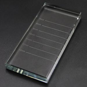 Pinky leem Wholesale <b>Eyelash</b> Extension Square Crystal Palette Tools Lash Holder Pastes <b>Eyelash</b> Glue Holder Glass Pallet - Product Image 2