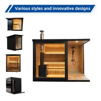 Sauna sec en bois moderne pour intérieur et extérieur, combinaison douche, poêle infrarouge, beau sauna extérieur