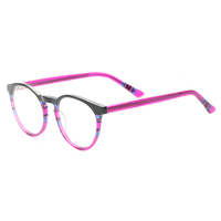 Montures de lunettes rondes en acétate pour femmes XINYUAN OPTICAL, fabrication artisanale de montures en verre de couleur arc-en-ciel, machines de fabrication
