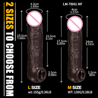 Funda Vibradora Extensora de Pene con Control Remoto, Funda Reutilizable para Agrandamiento de Pene, Condón Extensor, Juguete Sexual para Adultos
