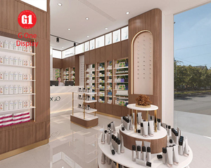 Diseño de Muebles Modernos para Tiendas de Atención Médica |   Mostrador de Exhibición Moderno para Tienda y Estantes de Madera Pintados a Medida de Doble Cara - Product Image 4