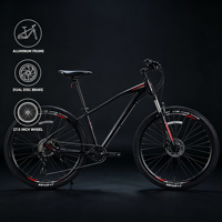 Vélo de montagne en alliage d'aluminium, 24 vitesses, cadre entièrement amorti, freins à disque, roues de 27 pouces, selle ergonomique pour le cross-country/le descente