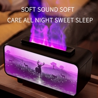 Diffuseur d'huiles essentielles à ultrasons avec flamme de cheminée personnalisée, logo personnalisé, 200 ml, USB, 7 couleurs, aromathérapie