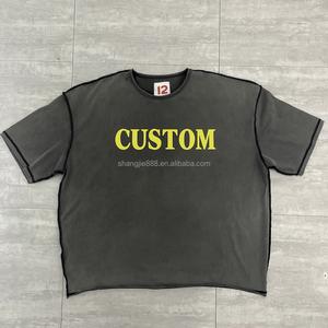 Áo thun in hình cổ điển, chất liệu dày dặn, dáng rộng thùng thình, kiểu may ngược, màu phai nắng, giặt acid dành cho nam - Product Image 4