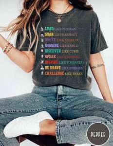 T-shirt da donna 100% cotone, vestibilità regolare, girocollo, stampa femminista, camicia per celebrare le donne forti, per la Giornata Internazionale della Donna - Product Image 3