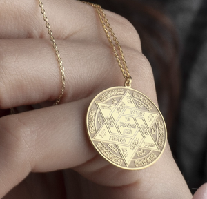 Collar de Acero Inoxidable con Colgante de Estrella David, Collar con <span class=keywords><strong>Sello</strong></span> de Salomón, Colgante <span class=keywords><strong>del</strong></span> <span class=keywords><strong>Rey</strong></span> Salomón, Letras Milagrosas Árabes, Collar de Ramadán Eid - Product Image 5