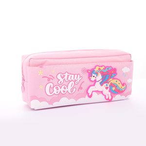 Trường bút chì trường hợp Hộp bút chì cho trẻ em trường hợp công suất lớn Silicone túi mềm Silicone phim hoạt hình Unicorn stomized bút chì màu xanh Pouch - Product Image 3