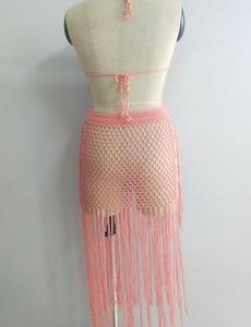 NEW STOCK 3Colors Fringes Details Sexi Lady Cotton Beach Crochet Skirt <strong>Swimwear</strong> Dress <strong>Cover</strong> <strong>Ups</strong> - Product Image 3