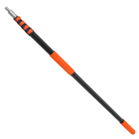 Perche télescopique légère en aluminium avec système de verrouillage orange pour le nettoyage des fenêtres et des voitures à domicile, facile à utiliser