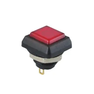 Taiwan factory SCI brand 12MM round hole square head waterproof IP67 R13-563 with light button switch R13-563AL self-reset