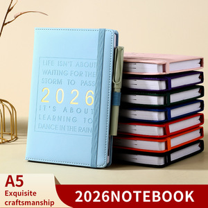 Cuaderno de trabajo diario 2026 con cubierta de cuero, <span class=keywords><strong>libro</strong></span> de plan de check-in de autodisciplina, calendario español, horario en inglés para promociones - Product Image 6