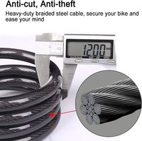 Nouveau cadenas antivol pour vélo à code à 5 chiffres, câble en acier pour vélo, moto, avec support de cadenas