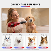 Secador de Pelo para Mascotas Shernbao HFD-07H 950W, 450G de Fuerza de Soplado, 2 Velocidades, 3 Temperaturas, Cubierta Trasera Magnética para Peluquería Canina y Uso Doméstico OEM