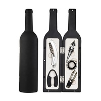 Ensemble de bar portable pour voyage, kit de barman pour voiture et maison, ensemble d'outils de bar, meilleur cadeau, ouvre-bouteille en forme de bouteille de vin, ensemble de 5 pièces, cadeau