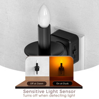 Lampe de chevet vintage à LED, lumière ambrée rétro, bougeoir décoratif pour chambre à coucher