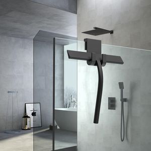 TOALLWIN Raclette de nettoyage en acier inoxydable pour baignoire, douche et vitres, lame en silicone noire de <span class=keywords><strong>11</strong></span> pouces - Product Image 4