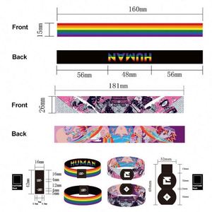 Bracelet personnalisé transfrontalier, bracelet en polyester imperméable et élastique avec logo, bracelet promotionnel pour événements sportifs - Product Image 3