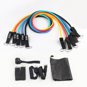 Ensemble de 11 bandes de résistance élastiques pour entraînement de <span class=keywords><strong>musculation</strong></span>, 5 niveaux, avec poignées, pour usage domestique, en latex - Product Image 4