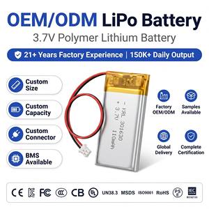 3.7V 110mAh 301630 Ultra Thin Lipo Pouch Cell OEM Rechargeable for Smart Card NFC Payment Access Control Polymer Battery - Product Image 1