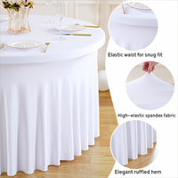 Nappes de mariage modernes sans plis, ajustées, 4/5/6 pieds, blanches et noires, en spandex, personnalisables pour banquets de mariage et fêtes