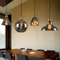Lampes suspendues en verre gris fumé pour Restaurant d'hôtel, lustre décoratif moderne en forme de gypsophile, lampes suspendues en verre nordique à Led