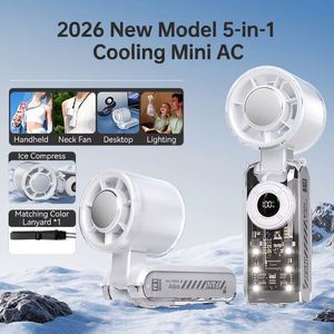 <b>Foldable</b> Mini Handheld Fan, 199 Speeds, Semiconductor Cooling, Transparent, Portable for <b>Desk</b> Standing or Neck Hanging - Product Image 5