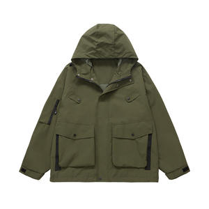 Hombres ligero 3-en-1 Primavera al aire libre senderismo chaquetas lona Softshell Cargo <span class=keywords><strong>Anorak</strong></span> cierre de cremallera fino Safari rompevientos abrigo - Product Image 4