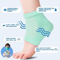 Chaussettes hydratantes pour talons secs et gercés, chaussettes en gel sans orteils, protection de la cheville pour l'hydratation et la réparation, chaussettes en gel spa