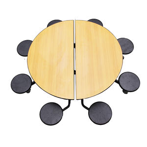Mesa de comedor móvil redonda plegable para cafetería, muebles escolares, 8 asientos, mesa de cafetería escolar, mesa plegable, silla con rueda - Product Image 2