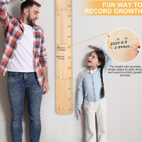 Nouvelle conception de règle en bois personnalisée pour tableau de croissance mural, décoration murale pour chambre d'enfant