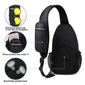 OEM/ODM personalizado rojo pecho bandolera Sling mochila impermeable Nylon hombres mujeres gimnasio bicicleta viaje al aire libre mochila Messenger Bag - Product Image 5