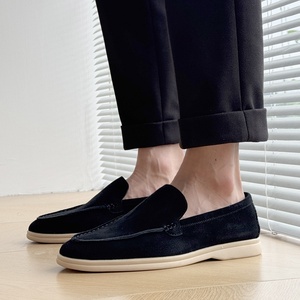 Nuevos Mocasines de Otoño con Punta Redonda y Boca Baja para Hombre, Zapatos Planos de Ante Esmerilado Sin Cordones 8253-M - Product Image 6