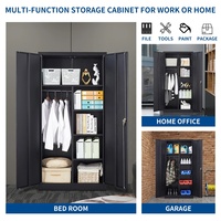 Armoire de rangement en acier moderne à 2 portes verrouillables, armoire métallique pour l'école, le bureau, la chambre, l'hôtel ou la salle de sport