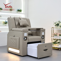 Fauteuil de pédicure électrique moderne inclinable avec spa, bain de pieds à remous et station de manucure pour salon de beauté