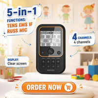 Appareil TENS pour soulager la douleur, stimulateur musculaire TENS/EMS/IF/RUSS/MIC avec 96 programmes, 90 niveaux d'intensité, rechargeable