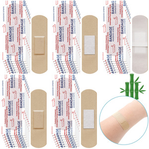 Bandages écologiques en fibres de bambou bio, compostables, adaptés aux peaux sensibles, élastiques, sans latex. - Product Image 1
