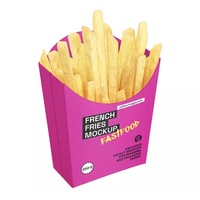 Porte-cône en papier Kraft, boîte de frites frites frites poulet frit emballage de restauration rapide avec poche à Sauce