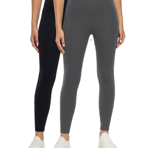 Leggings Deportivos de Cintura Alta para Mujer, Súper Suaves, Transpirables, Tejidos, con Costuras, Logotipo Personalizado, Elásticos, Estilo Casual para Gimnasio y Fitness - Product Image 1