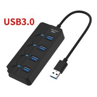 Hub de données USB 3.0 à 7 ports avec interrupteurs marche/arrêt individuels et LED |   5 Gbps Haute Vitesse |   Câble de 0,3 m à 1,2 m |   pour PC/ordinateur portable |   En stock